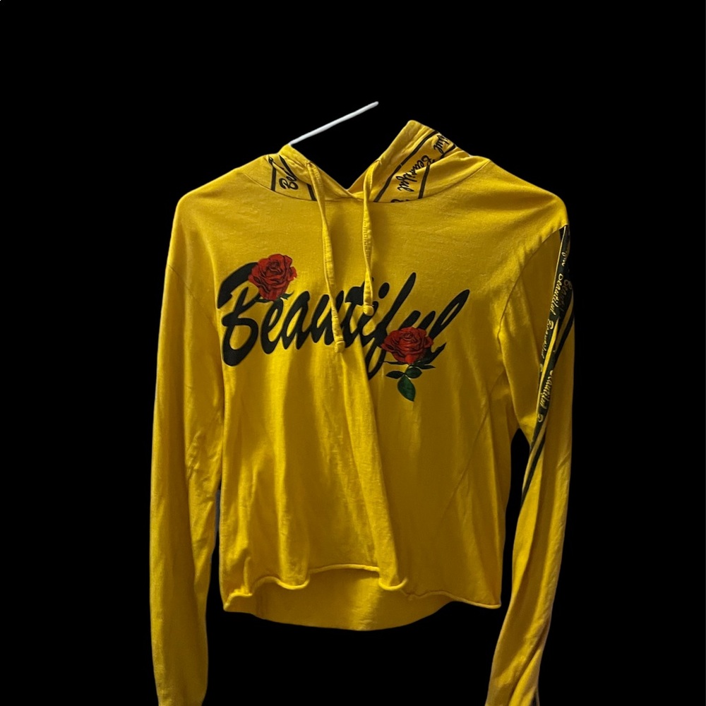 Yellow hoodie top